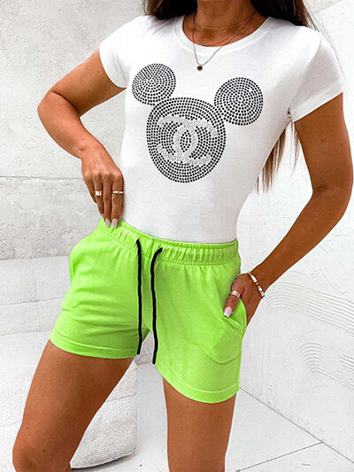 "Royalfashion" Moteriški medžiaginiai trumpi šortai