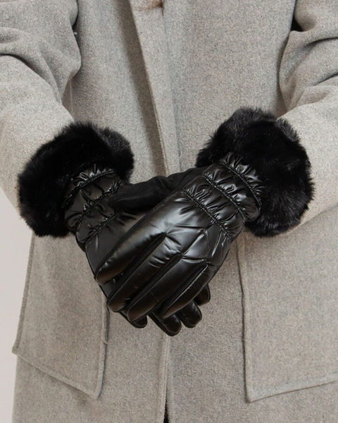 Женские черные перчатки Royalfashion