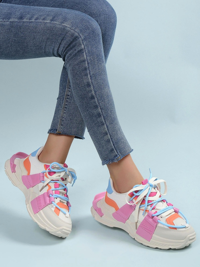 Royalfashion Moteriški sportiniai sneakersai su gumos įdėklais Bubble