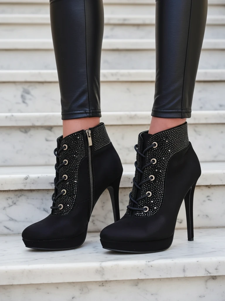 Royalfashion moteriški aukštakulniai auliniai batai su deimantais Efelolo