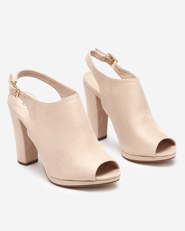 Бежевые женские босоножки на высоком каблуке Weteri - Обувь