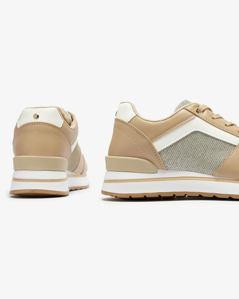 Royalfashion Светло-коричневые женские спортивные туфли с блестками Berilan