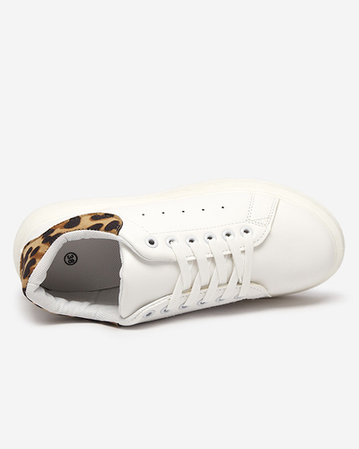 Balti moteriški sportiniai sportbačiai su raštuotu įdėklu Leoh- Avalynė