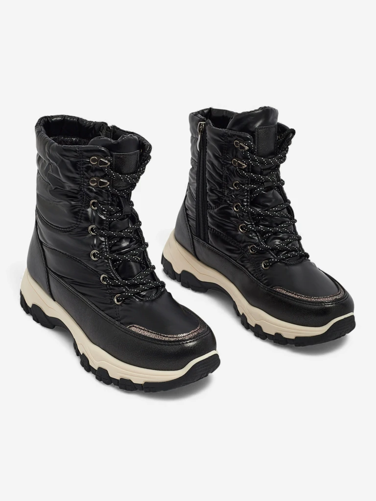 Moteriški aulinukai „Athena“ juodi, sintetiniai, patogūs žiemai