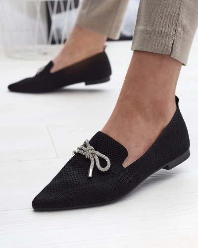 Royalfashion Черные женские балеринки из ткани Faqsa