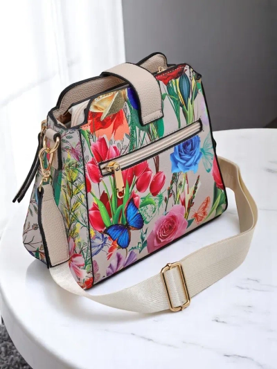 Royalfashion Maža gėlių moterų rankinė, pagaminta iš ekokožos