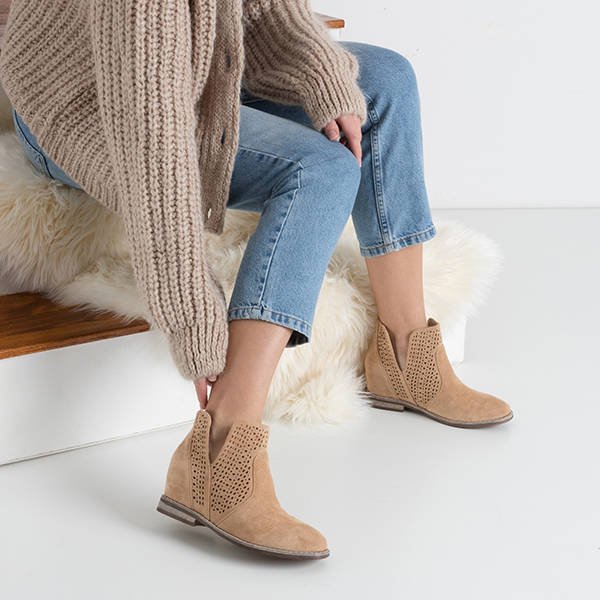 Rudi batai su paslėptu inkaru a'la cowgirls Besiks- Avalynė