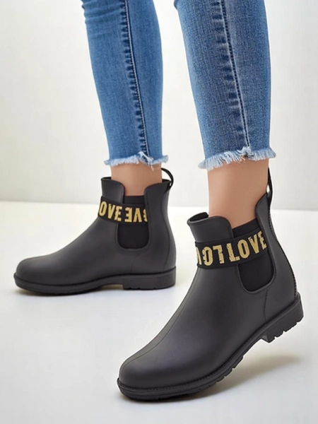 Женские матовые резиновые сапоги Royalfashion с надписью Love Love