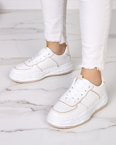 Бежевые женские кроссовки со вставками Pinero