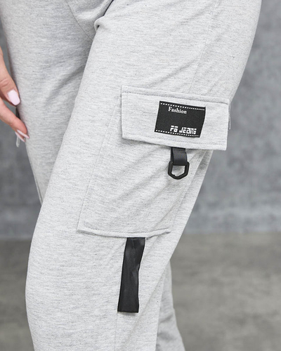 Светло-серые толстовки-карго - Одежда