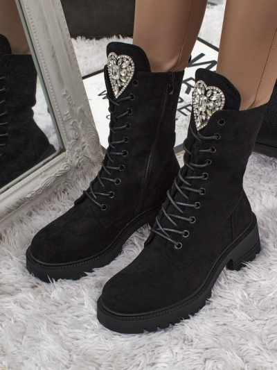 Eko zomšiniai moteriški aulinukai su raišteliais Emelune