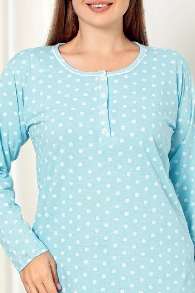 Karališka mada Moteriška Polka Dot PLUS SIZE Naktinė tunika