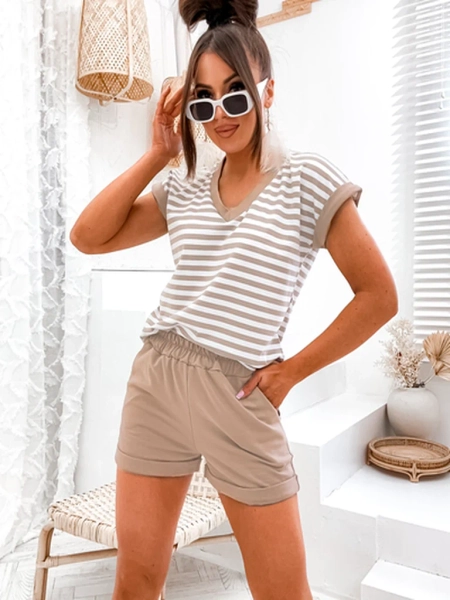 Royalfashion Хлопковый женский полосатый комплект