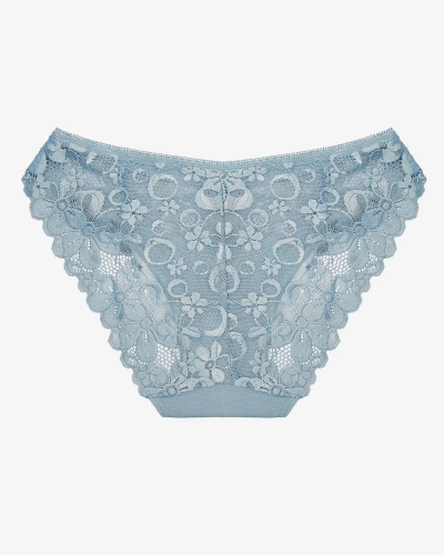 Женские трусики с кружевом синего цвета- Нижнее белье