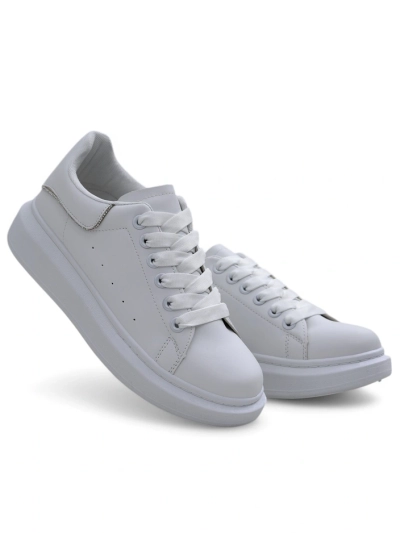 Białe Sportowe Sneakersy Athena z Ekoskóry