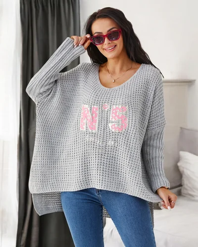 Royalfashion Akriliniai moteriški megztiniai su printais