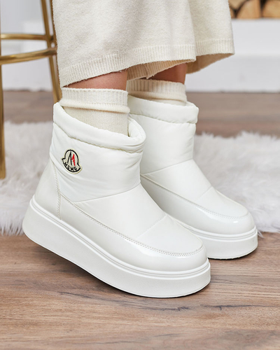 Royalfashion Женские сапоги-слипы белого цвета Ademra