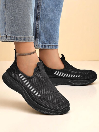 Royalfashion Wsuwane damskie materiałowe buciory Sport Slip-On