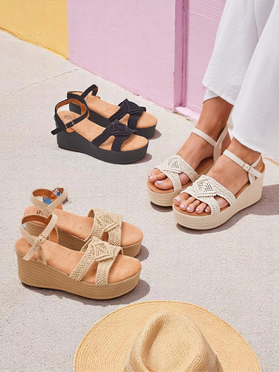 Royalfashion Женские босоножки на танкетке, плетёные Sunny Day