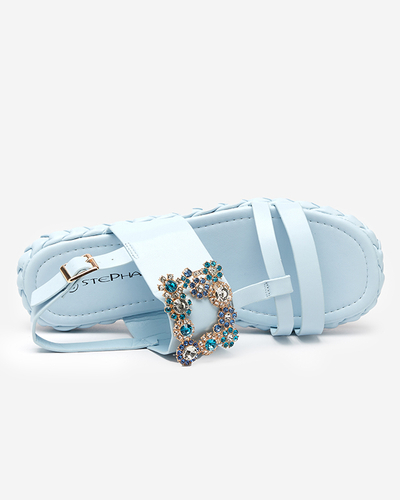 OUTLET Женские синие босоножки с декоративной пряжкой Govy-Footwear