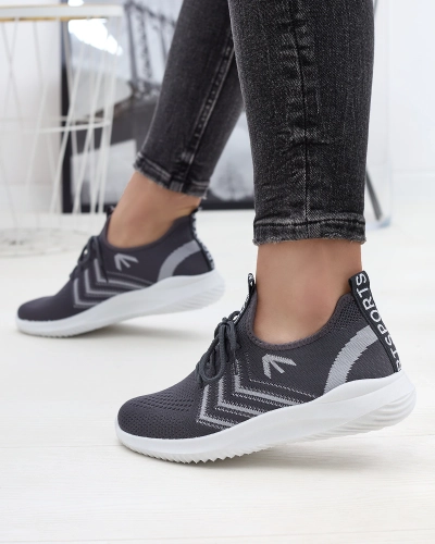 Тканевые женские спортивные туфли темно-серого цвета Leridis - Обувь