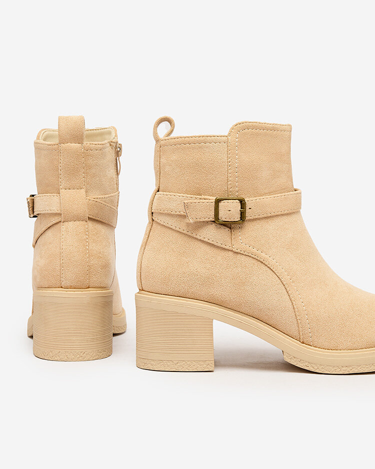 "Royalfashion" Smėlio spalvos moteriški batai žema pakulne "Masymar"