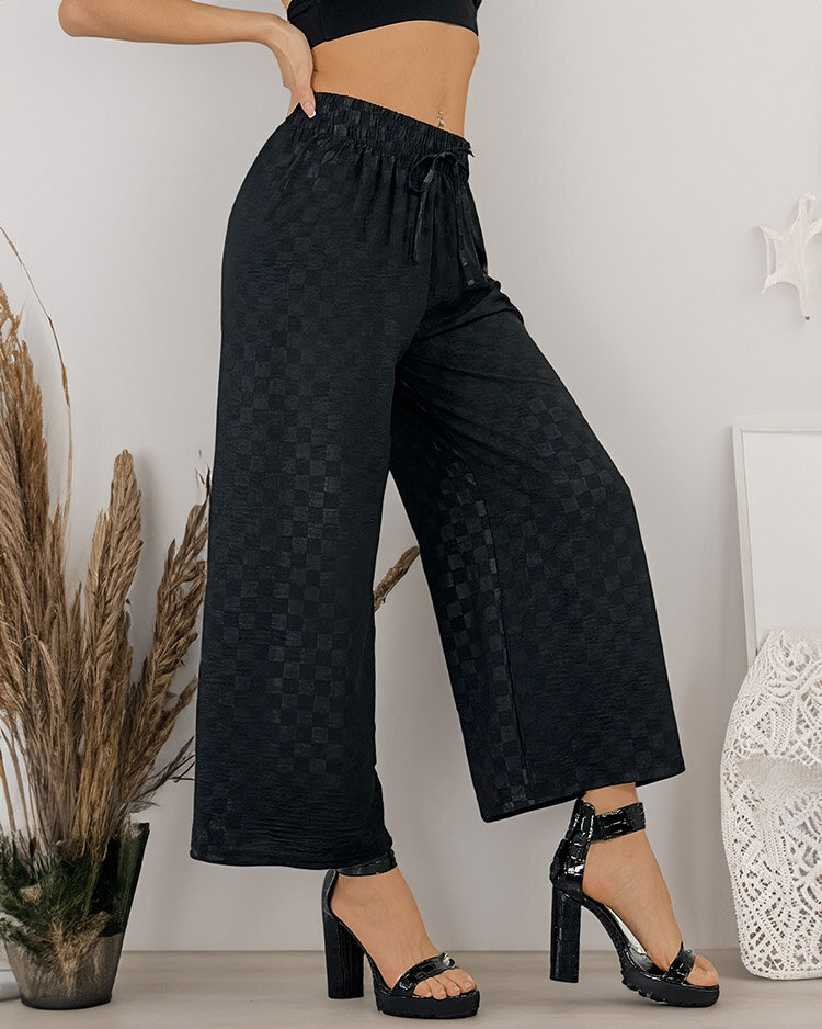 Royalfashion Женские широкие клетчатые брюки