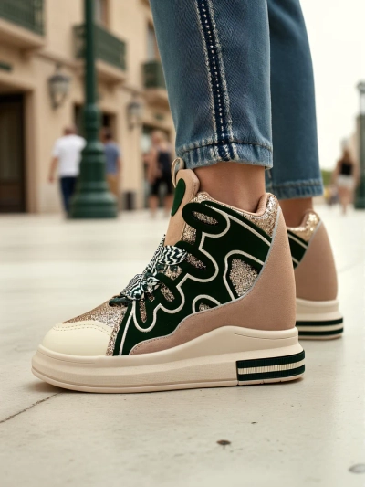 Royalfashion Aukšti moteriški sportbačiai su paslėptu platforma Oblaffi