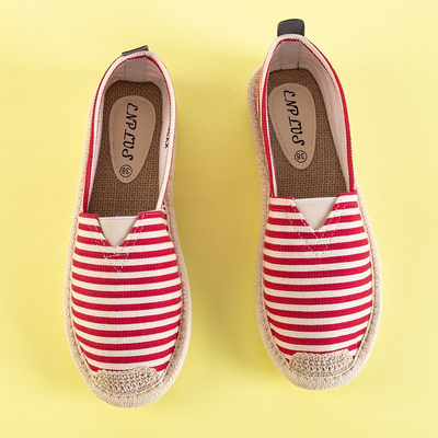 Красные женские эспадрильи в полоску Iniset