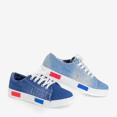 Motia tamsiai mėlyni džinsiniai moteriški sportbačiai - Avalynė