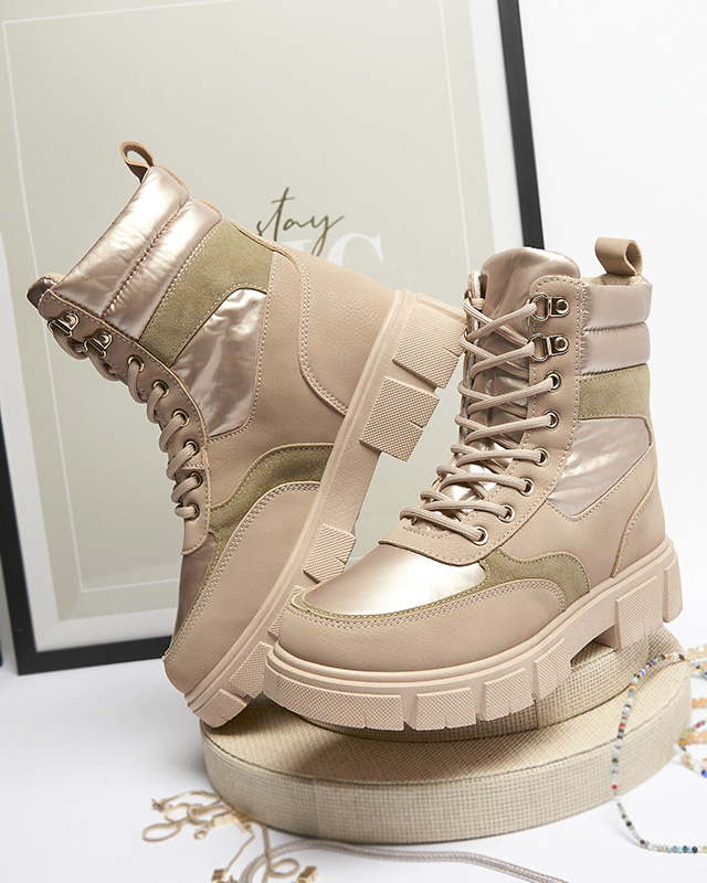 Светло-коричневые женские утепленные ботинки-трапперы Kasemi- Footwear