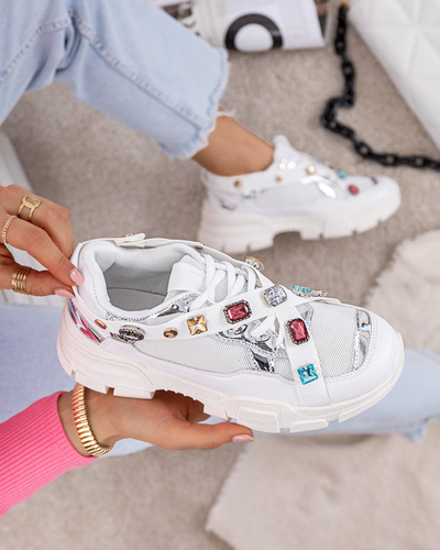 Женские белые кроссовки на толстой подошве Jocasta - Обувь