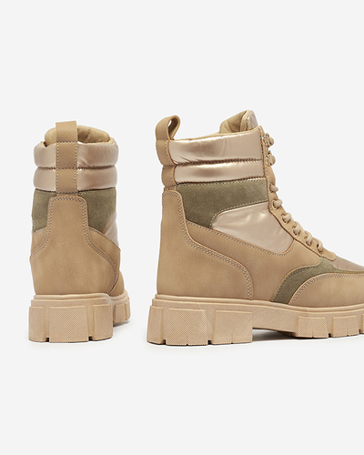 Светло-коричневые женские утепленные ботинки-трапперы Kasemi- Footwear