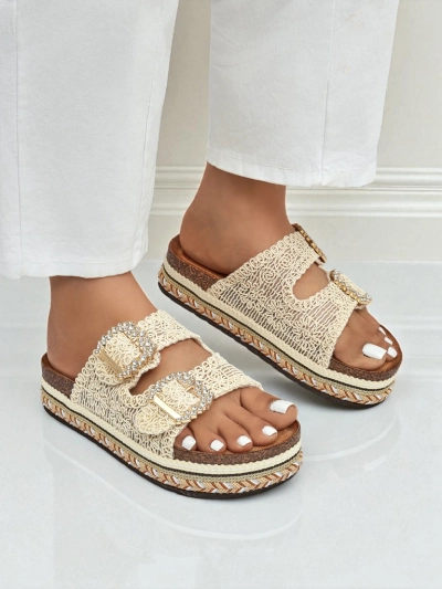 Royalfashion Женские мюли с пряжками из страз GlamCork