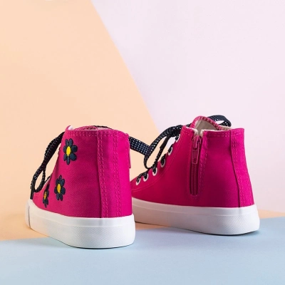 Детские высокие кеды в цвете фуксия Famot