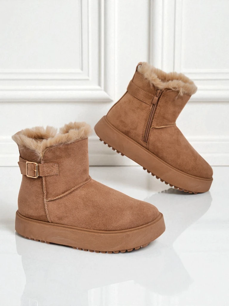 Royalfashion Krótkie buty a'la śniegowce damskie Winter Crest