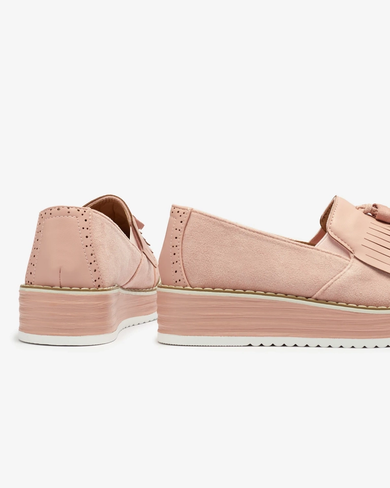 Розовые женские полусапожки на низком каблуке Veolita- Footwear