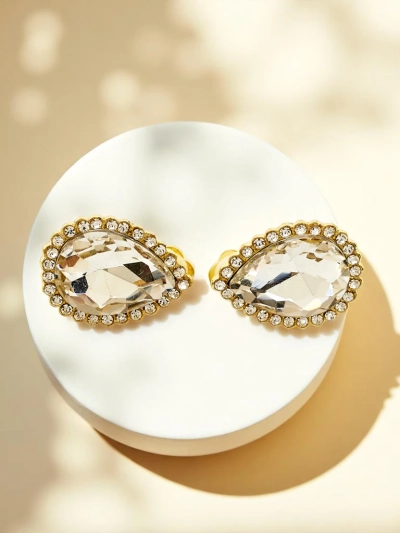 Royalfashion Женские клипсы с кристаллом и фианитом