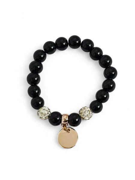 Callista Nero Bracelet – Black Ceramic Beads with Italian Flair