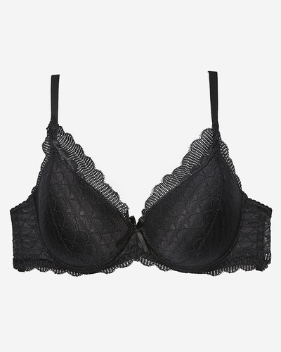 Juoda moteriška liemenėlė su pakietinimais - Apatinis trikotažas