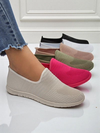 Callista Beige Women's Moccasins Made of Breathable Fabric Spring Summer