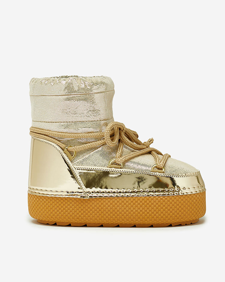 Royalfashion Moteriški auksiniai nėriniuoti sniego batai Yevnoie