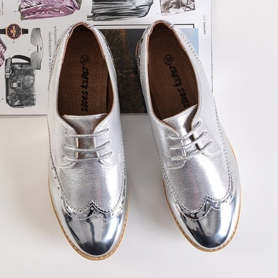 Sidabriniai moteriški pusbačiai su raišteliais Narvi - Avalynė