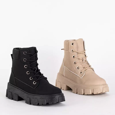 OUTLET Женские черные походные ботинки из матовой экокожи Retika - Обувь