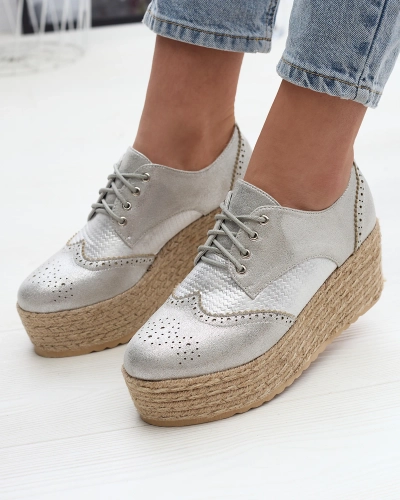 Женские серебристые полусапожки на платформе Jacais- Footwear