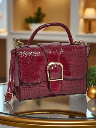 Lakuotas mažas moteriškas rankinukas iš eko odos Orlina