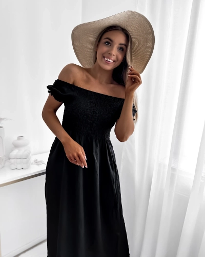 Черное длинное женское платье a'la hiszpanka- Одежда