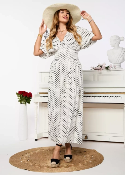 Baltas ilgas moteriškas žirnių kostiumėlis - Apranga