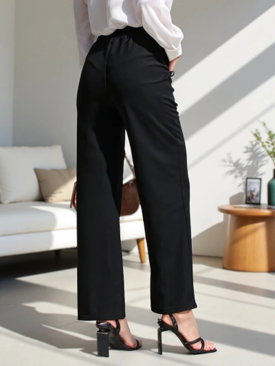 Royalfashion Широкие женские брюки с боковыми завязками