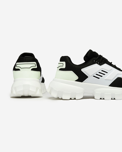 Royalfashion Бело-черные тканевые спортивные кроссовки для мужчин Lamkim